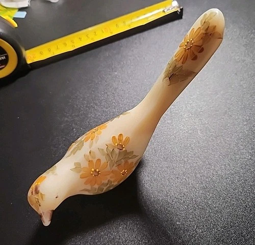 Vintage Artist Signed  Bird Of Happiness Fenton Bird Hand Painted Satin Sticker,