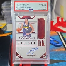 2022-23 Panini Flawless Nikola Jokić Ruby Autograph /15 #ALL-NKJ PSA 9