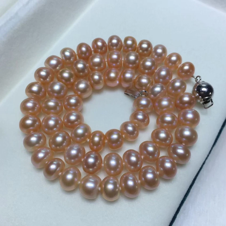 gorgeous8-9mm south sea near round pink  pearl necklace 17inch(mr) - Image 3 of 3