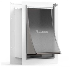 Baboni 2-Flap Pet Door for Wall,Steel Frame and Telescoping Tunnel - Large