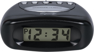 Equity 31003 LCD Snooze Alarm Clock, Black