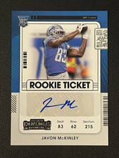 Javon McKinley 2021 Panini Contenders Rookie Ticket Auto 294 RC Lions