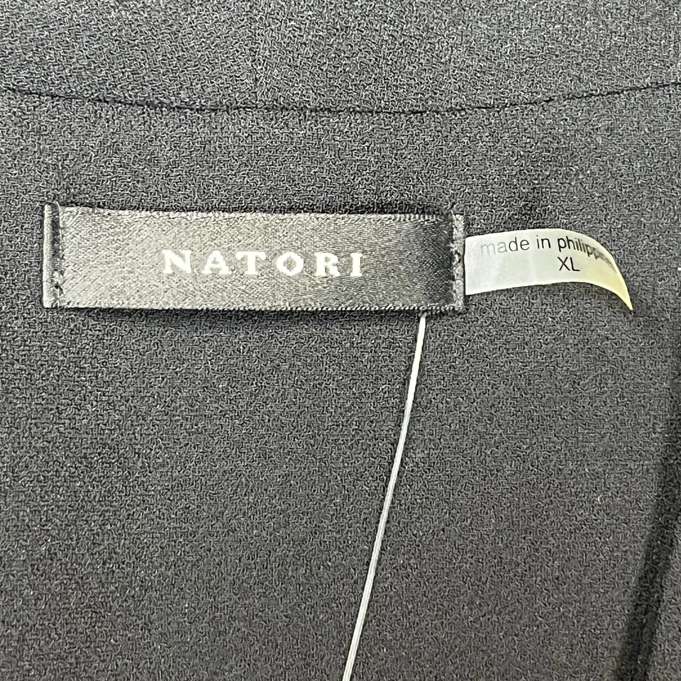 Nueva Chaqueta Blazer Natori Para Mujer Negra con Apliques de Dragón Abierta Manga Corta Talla XL Foto 3 de 4