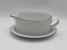 Dansk Bistro CHRISTIANSHAVN BLUE Gravy Boat with Underplate Made in Portugal