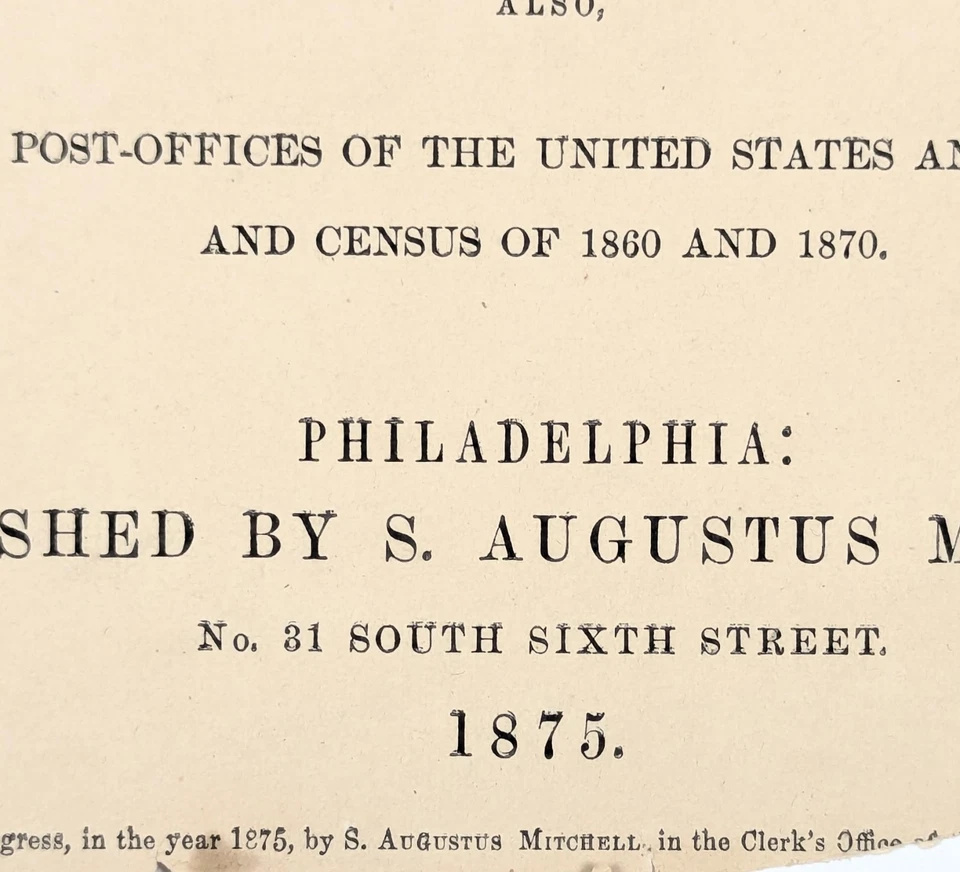 1875 Cidade de BALTIMORE - MARYLAND Mapa ORIGINAL (11X9) WARDS RAILROADS - Imagem 4 de 4