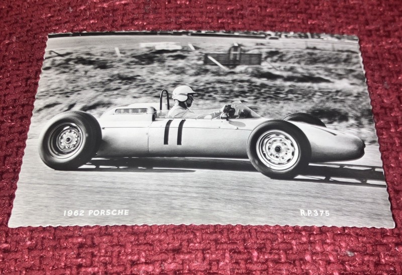 Vintage RPPC Joakim Bonnier Porsche 1962 Dutch Grand Prix Post Card