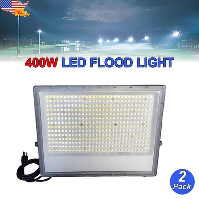2 Pack 400W LED Work Light Outside Ground Mounting Commercial Parking Lot Light