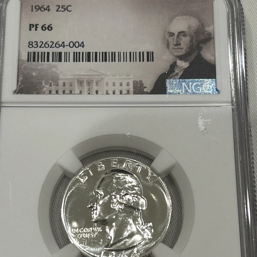 1964 Silver Washington Quarter 25C NGC PF66