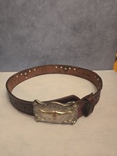 Tony Lama Kids Longhorn Belt USA Leather Made in USA Size 22 MB 