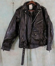 NWT DIAMOND PLATE GENUINE BUFFALO LEATHER MEN'S XL BIKER MOTORCYCLE MOTO JACKET