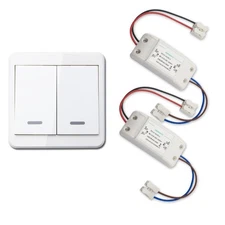 433MHz Wireless Remote Control Light Switch 1pc Transmitter+2pcs Receivers