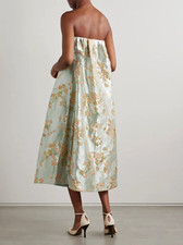 NWT STAUD Kennedy Metallic Floral Midi Dress Gown Cocktail Designer 4/small