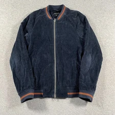 Frank and Oak Corduroy Jacket Mens XS Blue Outdoors Casual Zip