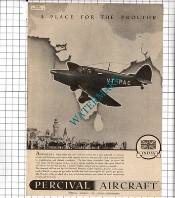 Percival Aircraft Ltd Luton Bedfordshire Percival Proctor WW2 - 1944 Werbung