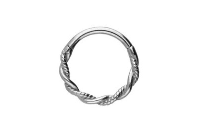 PIERCINGLINE Segment Ring Clicker double twisted Surgical Steel Piercing for ...