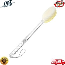 Shower Brush with Soft Stiff Bristle Extra Long Handle Dual-Sided Back Scruber