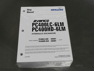 Komatsu Avance PC400LC-6LM,PC400HD-6LM Excavator Service Manual Repair Shop Book