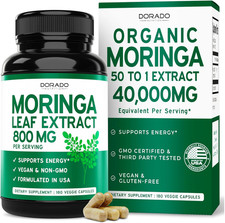 Organic Moringa Capsules 40,000Mg 3 Month Supply Pure Organic Moringa Leaf Pow
