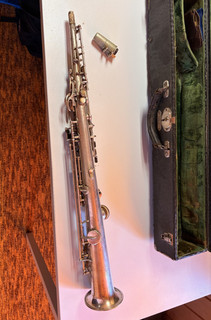 Vintage 1928 Buescher True Tone Straight Soprano Low Pitch Saxophone W/Case