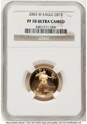2003-W Proof Gold Eagle 1/4 oz Brown Label NGC PF70