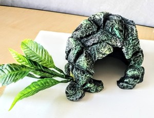 Beta Fish Tank Decorative Clay Rock Arch Cave - 4" x 6"