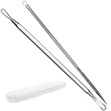 Vybiekr Stainless Steel Blackhead Remover, Pimple Extractor, Silver
