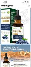New Bilberry Extract Liquid Drops Support Eye Health, 6-in-1 Herbal...