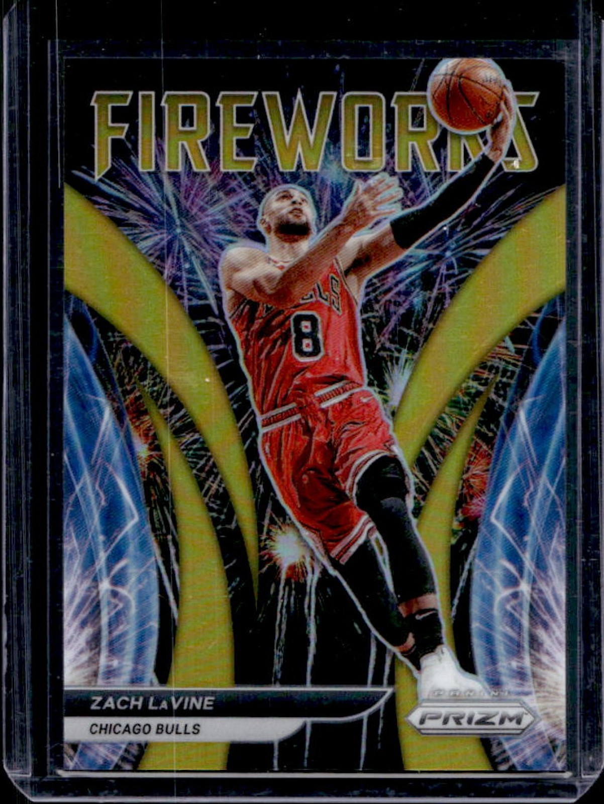 2021-22 Panini Prizm Zach LaVine Fireworks Prizm Gold #/10 Bulls