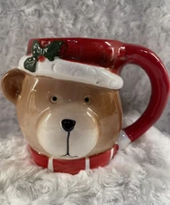 Ceramic 3D Bear Face Mug Christmas Decor                              (39)