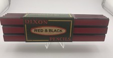 12 Vintage Dixon Red Black 997 H Carpenters Pencils Unused