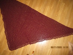 Vintage Crochet /knit Shawl Size 67 1/2'' by 33''