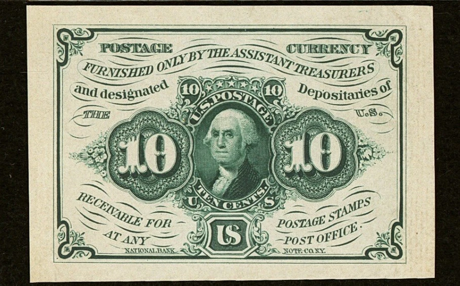 PCGS ChUNC 64. FR# 1243 Fractional 1862 Union Currency 10c Civil War FIRST Issue - Image 3 of 4