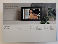 Aura Carver Stone Collection Digital Photo Frame - Cinder - 10.1" HD Display NEW