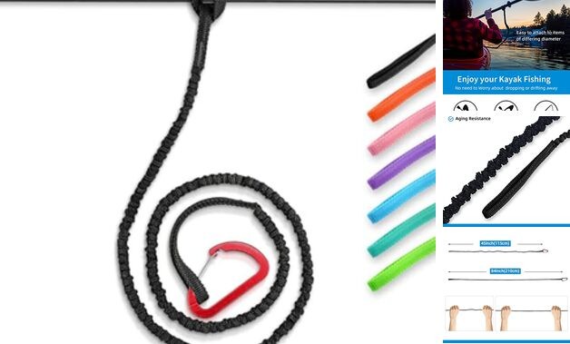 Paddle Leash Stretchable Strap Lanyard Rope For Sup 4-7ft (1 Pcs) Black