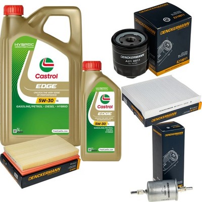 Inspektionspaket Castrol EDGE Titanium 5W-30 LL 6L für VW Polo 1.4 16V Skoda