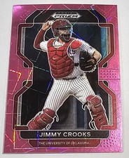 2022 Panini Prizm Draft Picks Neon Pink Velocity #PDP127 Jimmy Crooks Cardinals