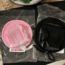 Girls Mesh Fedora Hat 2-Pack Pink S Black M Solid Bow Accent Chin Strap