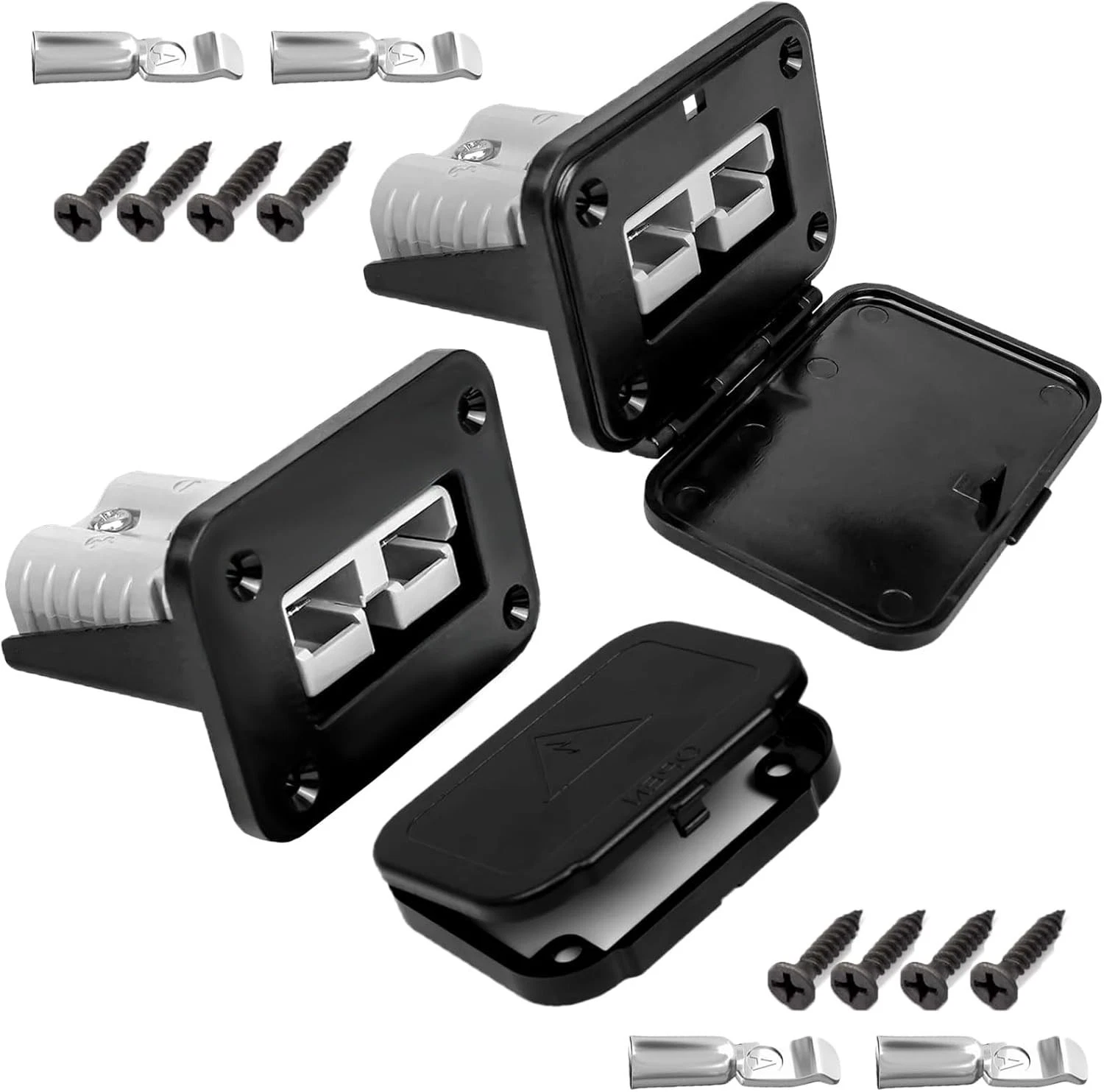 50A Plug Mounting Panel for Anderson SB50 Series Connectors with Cover, 50Amp Ba - Picture 1 of 2