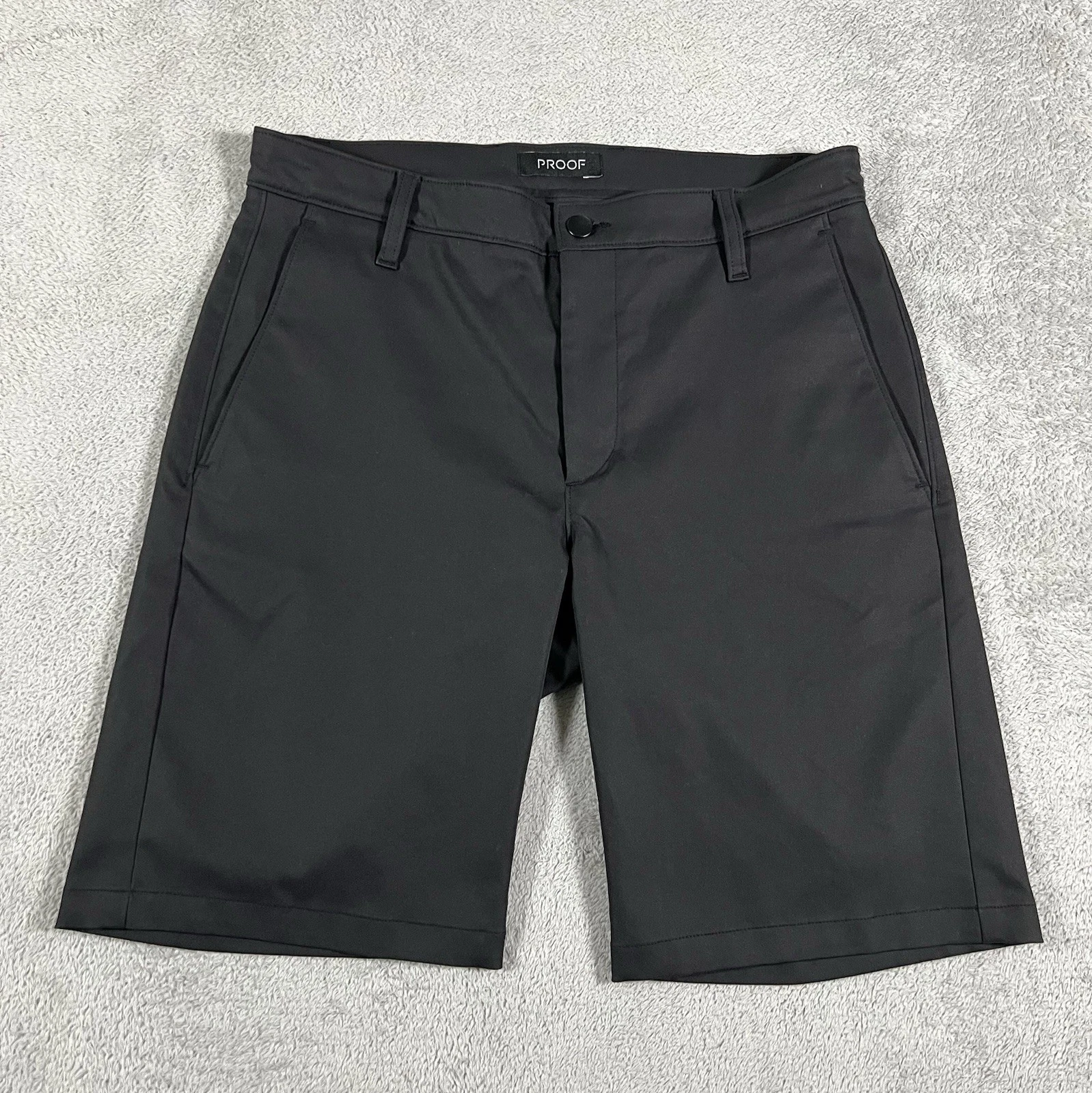 Proof Nomad Shorts Mens 31 Black Huckberry Water Resistant Travel 9" Inseam