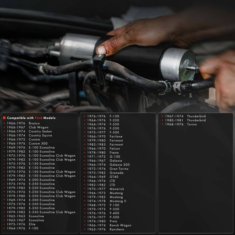 Filtro de combustible de malla de plástico para Ford F-100 1964-1976 F-150 1976 F-250 F-350 F-500 Foto 2 de 4