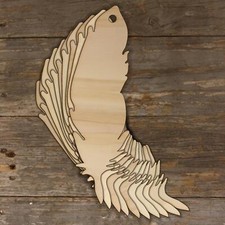 10x Wooden Birds Feather Plain Style A Craft Shape 3mm Ply Wildlife