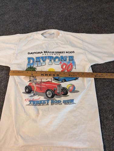 VTG 90s Alore Daytona Turkey Rod Run 17th annual T Shirt Large Single Stitch - Picture 5 of 13
