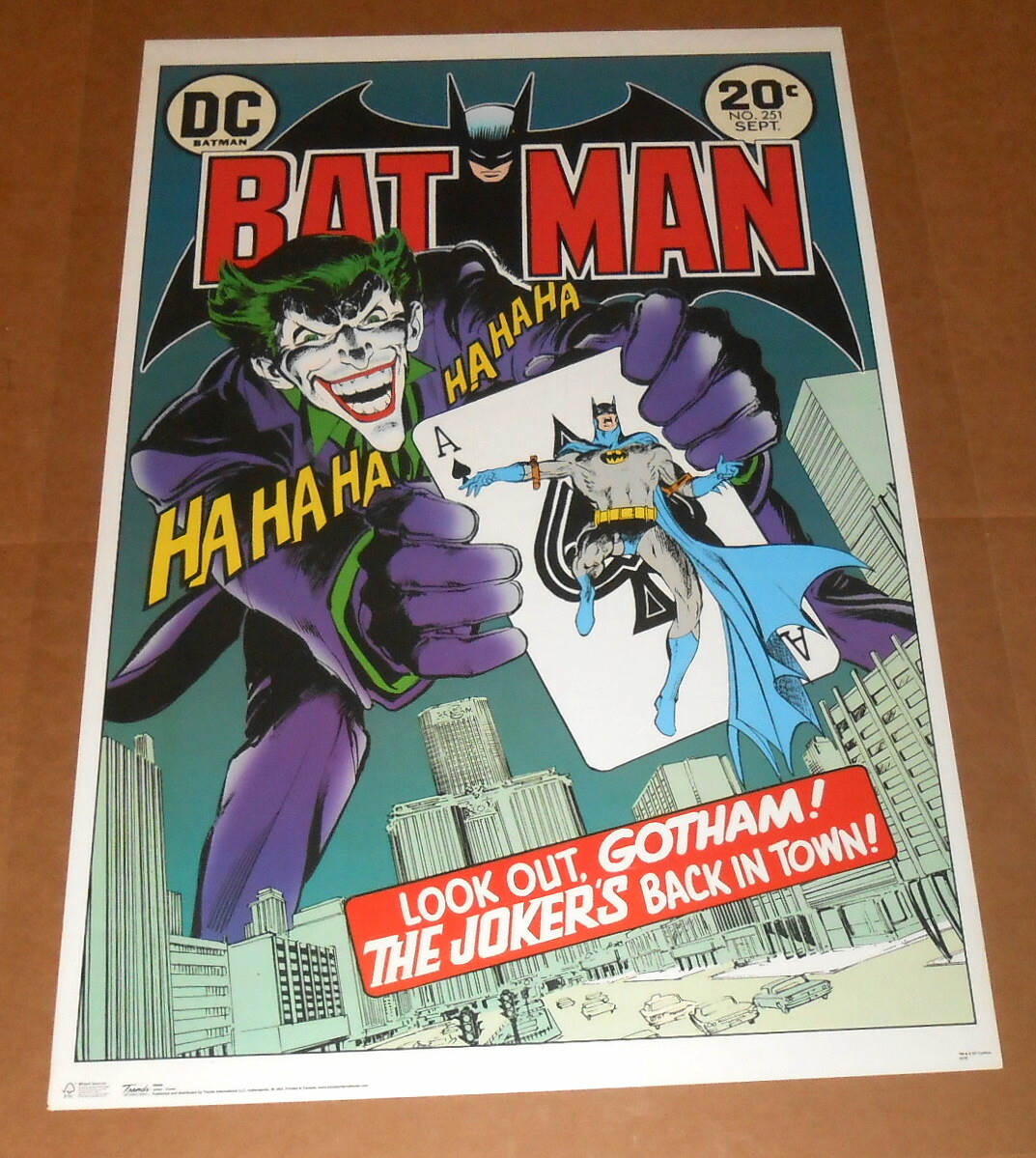 Joker Cover Poster 34x22 DC Comics Look Out Gotham! Batman