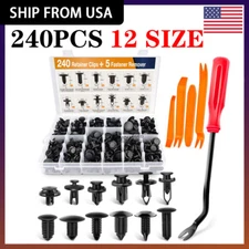 240Pcs Bumper Clips Retainer Auto Car Rivets Fastener Fender Push Pin Trim