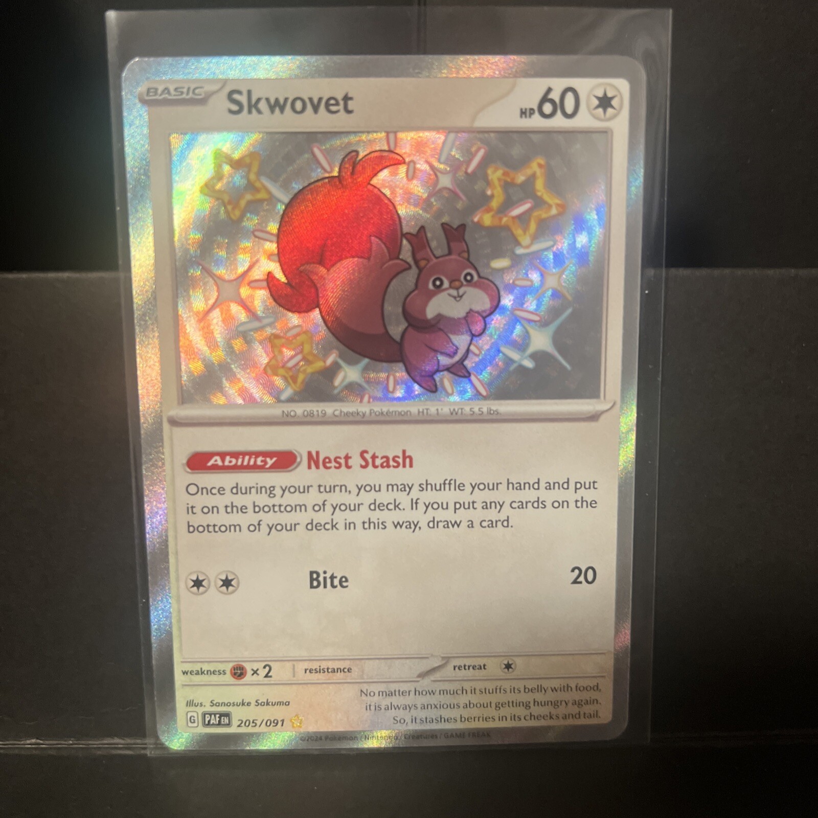 Skwovet 205/091 Sv: Paldean Fates Holo