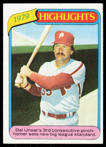 1980 Topps 6 Del Unser Philadelphia Phillies | eBay