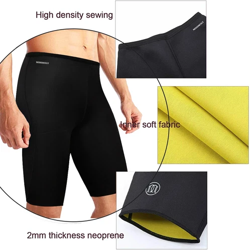 Men Fitness Sweat Waist Trainer Body Shaper Trousers Slimming Long Pants Corset - Picture 24 of 28
