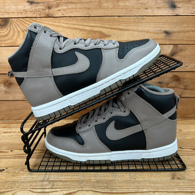 Nike Turnschuhe Damen Größe UK 3 Dunk High Moon Fossil Braun Schwarz Leder Schuhe