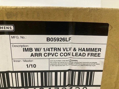 Jones Stephens Icemaker Box, Quarter Turn Valve with Water Hammer, CASE OF 10 - Picture 6 of 7