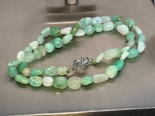 Chrysopras Nuggets 7-8 mm  Kette Collier ca. 120 Carat 47cm Federring Verschluss